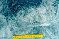 <p>Ice needles that are the first step in sea ice formation</p>