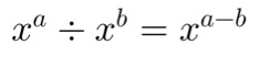 <p>Subtract the exponents (left to right). Ex:X^a/ x^b= x^a-b</p>