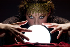 <p>having or showing knowledge of events before they take place</p><ul><li><p>prophetic</p></li></ul><p></p>