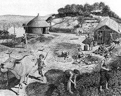 <p>Time when people started farming.</p>