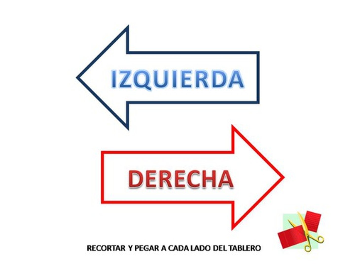 <p>to the left, to the right</p>