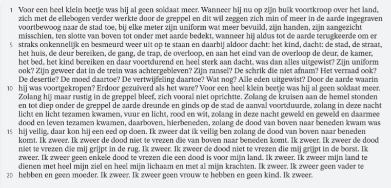 <p>Bekijk het fragment van de Alfa-Cyclus van Ivo Michiels nog eens.</p><p>Wat gebeurt er in het fragment?</p>