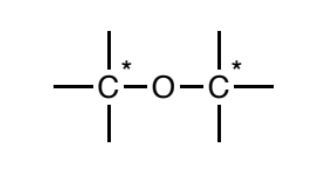<p>Oxygen atoms singly-bonded to two sp3 carbons. Further, the carbons</p><p>may not be attached to any atom types other than carbon and hydrogen.</p>
