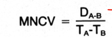<ul><li><p><span><span>the average speed at which an electrical impulse travels along a peripheral nerve, calculated from the difference in distance and latency between two stimulation points</span></span></p></li><li><p><span><span>Velocity = (distance between points (in meters)) / difference bet. deltaT</span><sub><span>A</span></sub><span> and deltaT</span><sub><span>B</span></sub><span> (in seconds)</span></span></p></li></ul><p></p>
