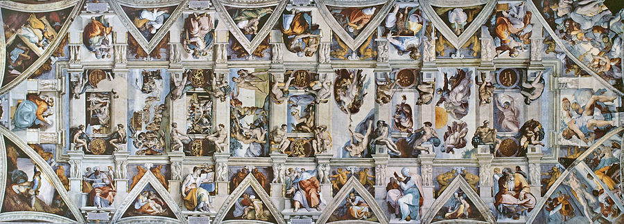 <p><span style="line-height: 19.425px;">Michelangelo’s Sistine Chapel Ceiling frescoes are notable for their use of…..</span></p>