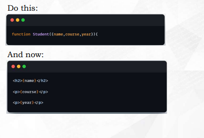 <p>Advantages<br>• Cleaner <br>• Easier to read <br>• Less typing</p>