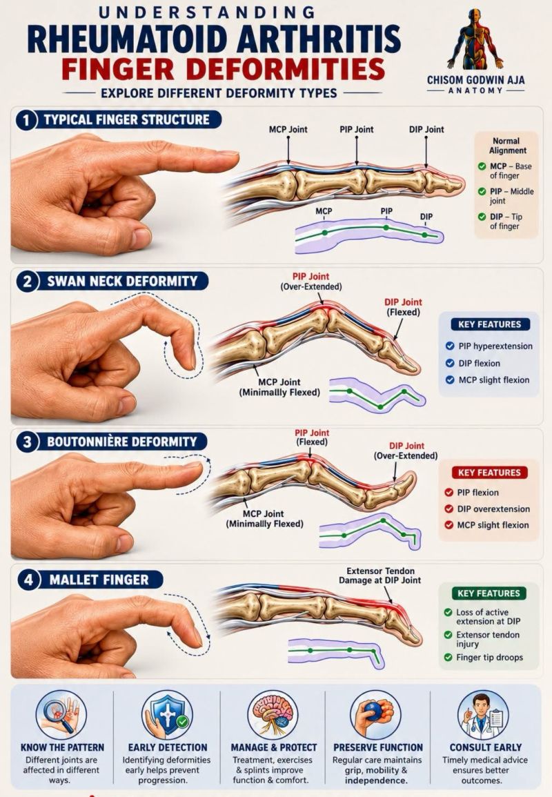 <p>What is a swan neck deformity?</p>