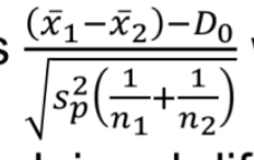 <p>Where D<sub>0</sub> is the difference b/t population means</p>