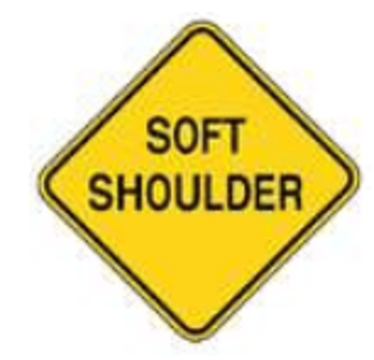 <p>A warning sign indicating the shoulder of the road is soft.</p>