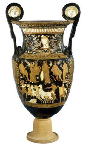 <p>Apulian Volute-Krater with the Death of Hippolytus</p>