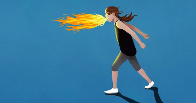 <p>to run one's anger out</p>