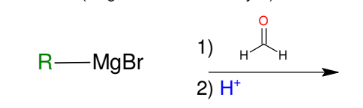 <p>Formation of alcohols from Grignard (forming 1° alcohols)</p>