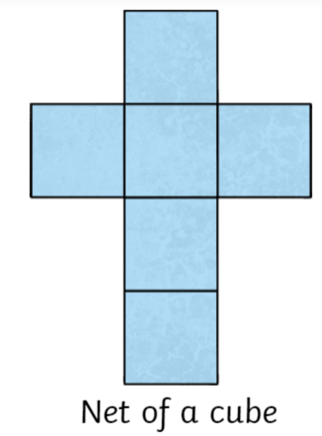 <p>A $$3\text{D}$$ shape flattened out.</p>