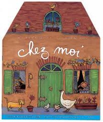 <p>at the house of</p>