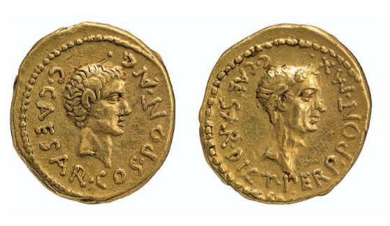 <p>Octavian + Julius Caesar Coin</p>