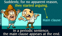 <p>A sentence where the main point comes at the very end.</p>