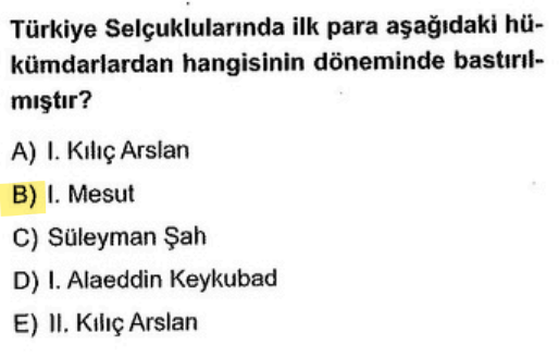 <p>İlk bakır para I. Mesut dönemindedir. <strong>Karıştırma:</strong> İlk altın para ise II. Kılıç Arslan döneminde bastırılmıştır.</p>