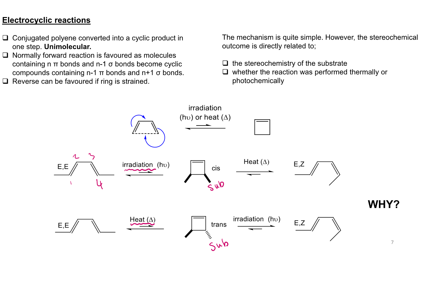 <p>photochemical and heat can change if its trans or cis</p>