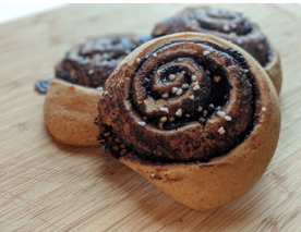 <p>Slightly sweet cardamom flavored roll filled with chocolate filling</p>
