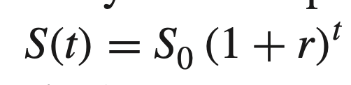 <p>S(t) = S(0) (1+r)^t</p>