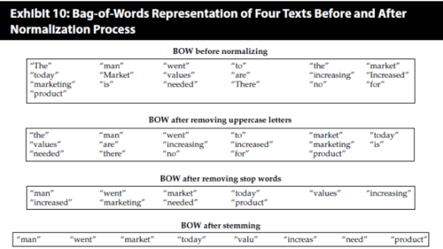 <p>a bag-of-words (BOW)</p>