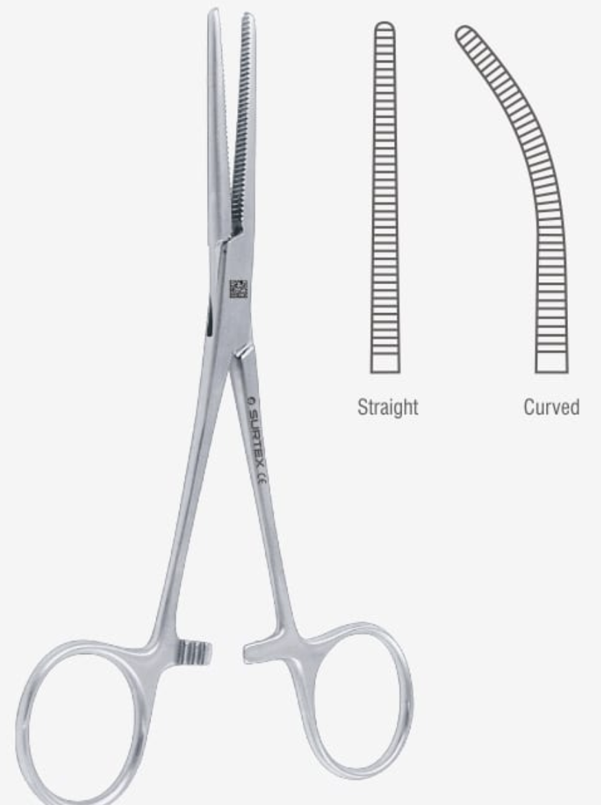 <p>Large instrument with jaws that can be curved or straight they have horizontal serrations along the length of the jaws and they are used to clamp large vessels or large tissue masses.</p>