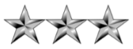 <p>O-9; three silver stars</p>