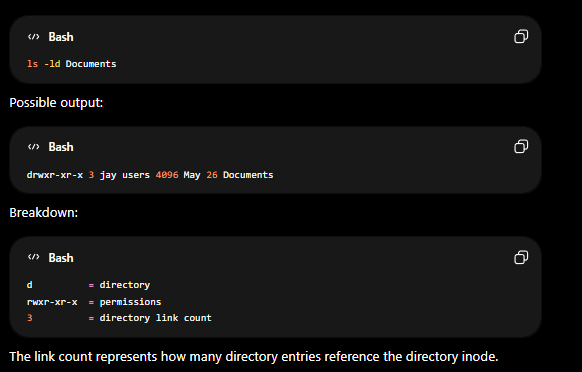 <p>directory link count</p>