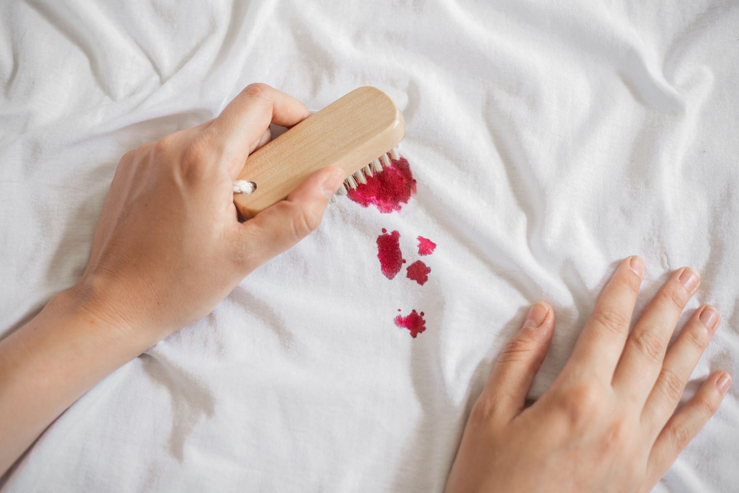 <p>scrub a stain</p>