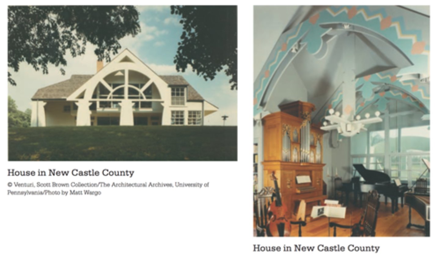 <p>Architects: Robert Venturi, John Rauch, Denise Scott Brown</p><p>Period: Post Modern Architecture</p><p>Dates: 1978-1983 C.E.</p><p>Culture: Delaware, U.S.</p><p>Material: Wood frame and stucco</p>