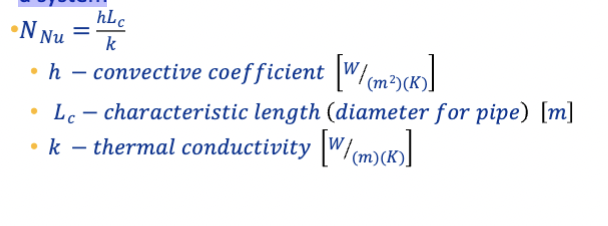 <p>used to relate data for the heat transfer coefficient to thermal conductivity of a system</p>