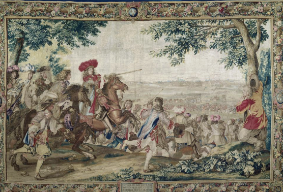 <p></p><p><span style="background-color: transparent;">Antoine-Jean Gros. <em>The Battle of the Pyramids, 1798</em>. 1810</span></p><ul><li><p>Shows other cultures and Egyptians honoring Napoleon because he defeated them </p></li></ul><p>Compare to: <span style="background-color: transparent;">Charles Lebrun (France). <em>Entry of Louis XIV into Dunkerque [1662]</em>. Gobelins tapestry, 1665-80</span></p>
