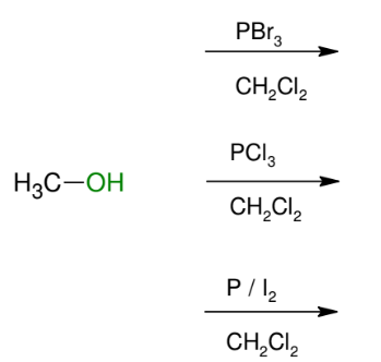 <p>Formation of 1°/2° alkyl halides from 1°/2° alcohols</p>