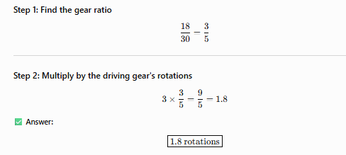 <p>Answer: 1.8 rotations</p>