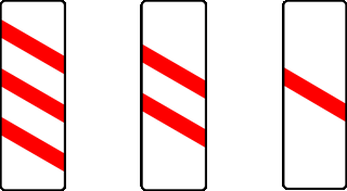 <p>Where will you see these red and white markers?</p>
