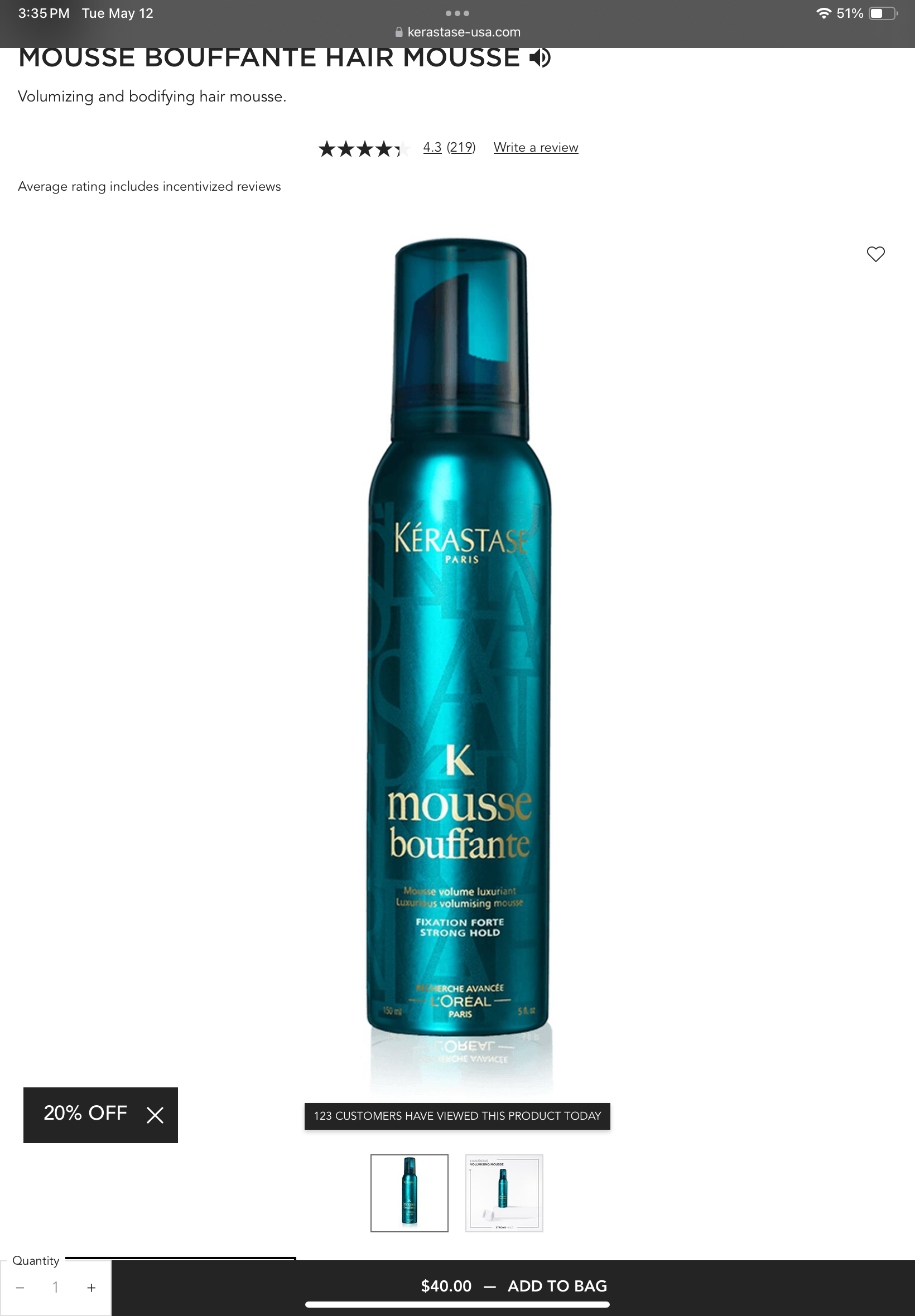 <p><span><span>MOUSSE BOUFFANTE HAIR MOUSSE</span></span></p>