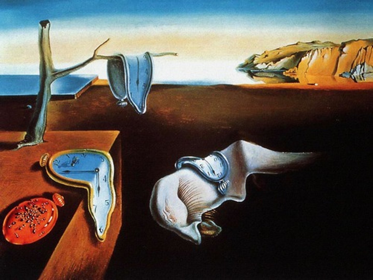 <p>This is found in the art of Salvador Dali's, The Sacrament of the Last Supper and The Persistence of Memory.</p>