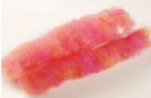 <p>processed from making the strands parallel but not linear/spiral, from hand carder</p>