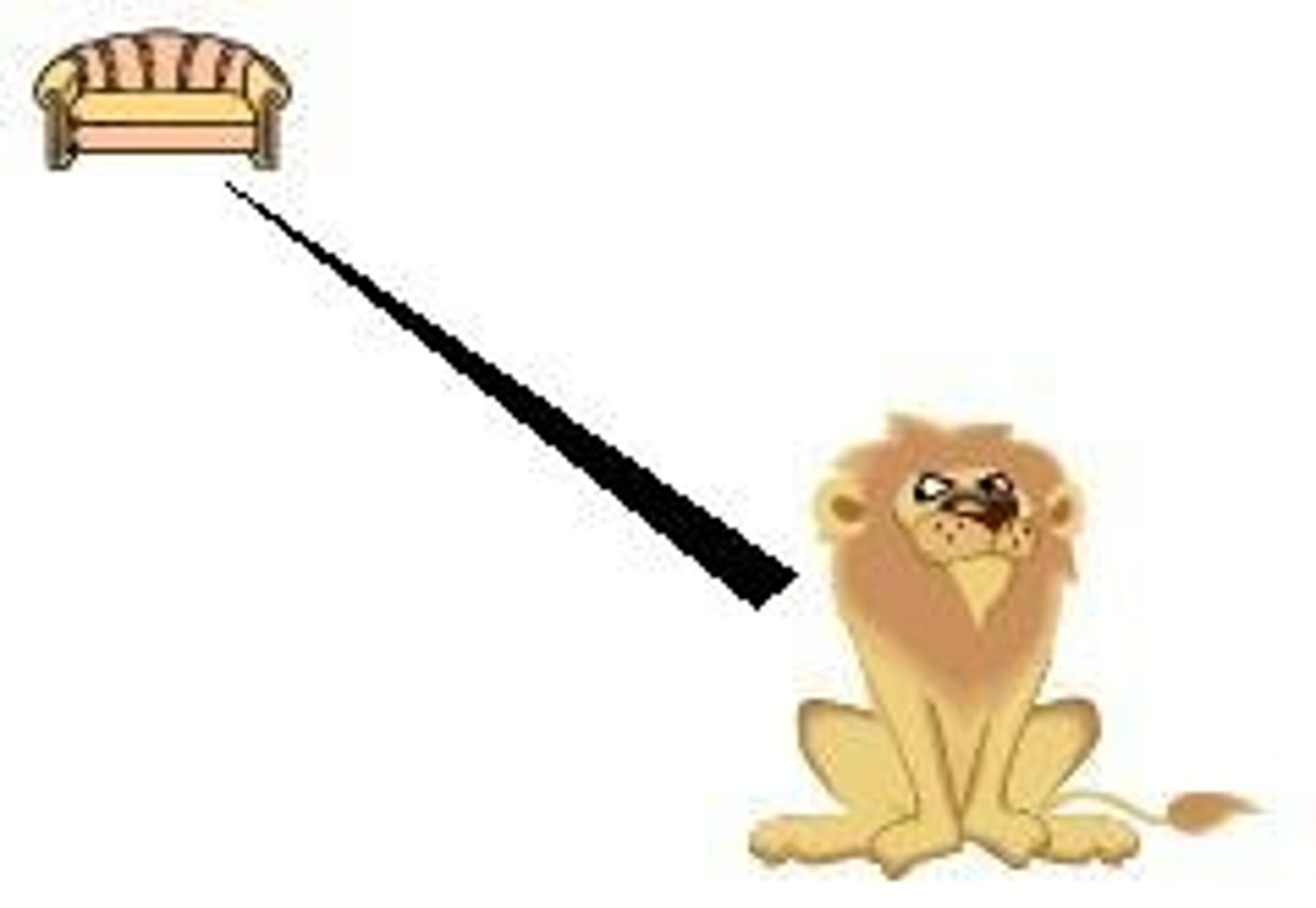 <p>el león está ... del sofá</p>
