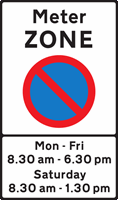 <p>You want to park and you see this sign. What should you do on the days and times shown?</p>