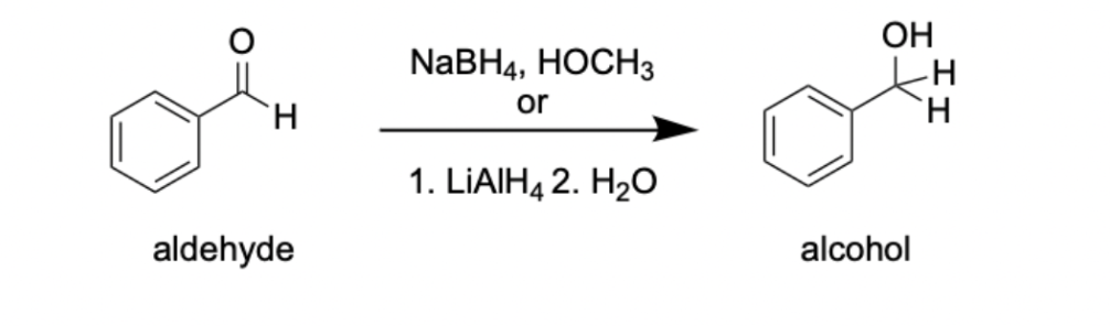 <p><strong>Aldehyde → 1° Alcohol</strong></p>