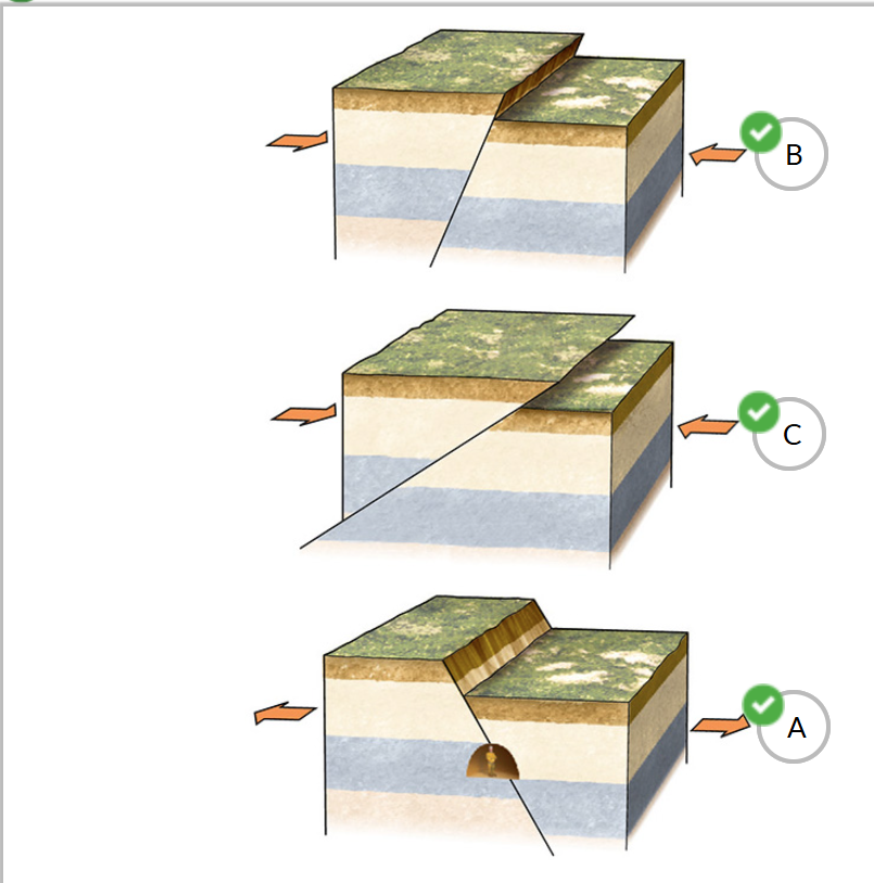 <p><span>Match the three faults with their respective names.</span></p>