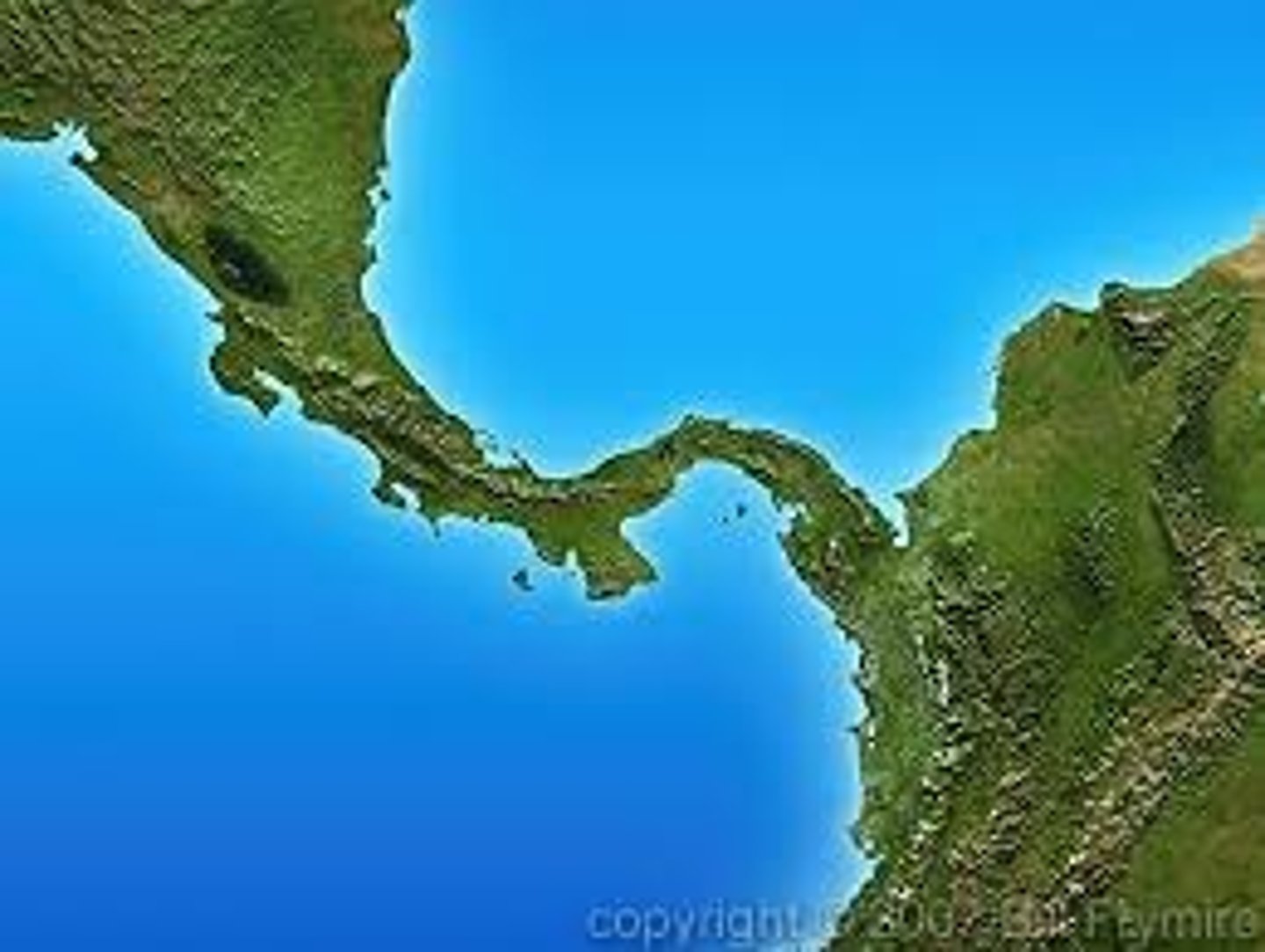 <p>A narrow strip of land connecting two larger land areas and separating two bodies of water.</p>