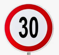 <p>30 kilómetros por hora</p>