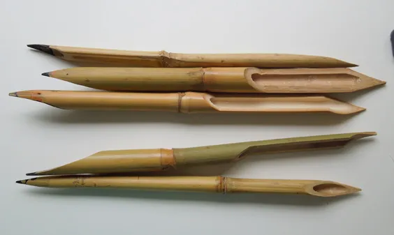 <p>It came from especially selected water grasses found in Egypt, Armenia and along the shores of the Persian Gulf, were prepared by leaving them under dung heaps for several months.</p><ul><li><p> It was the first writing tool that had the writing end slightly frayed like a brush. About 2,000 years B.C., this ____pen was first used in NEAR EAST on papyrus and later on parchment</p></li></ul><p></p>