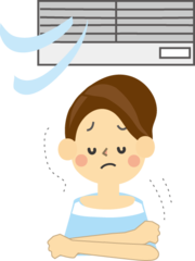 <p>bị lạnh</p>