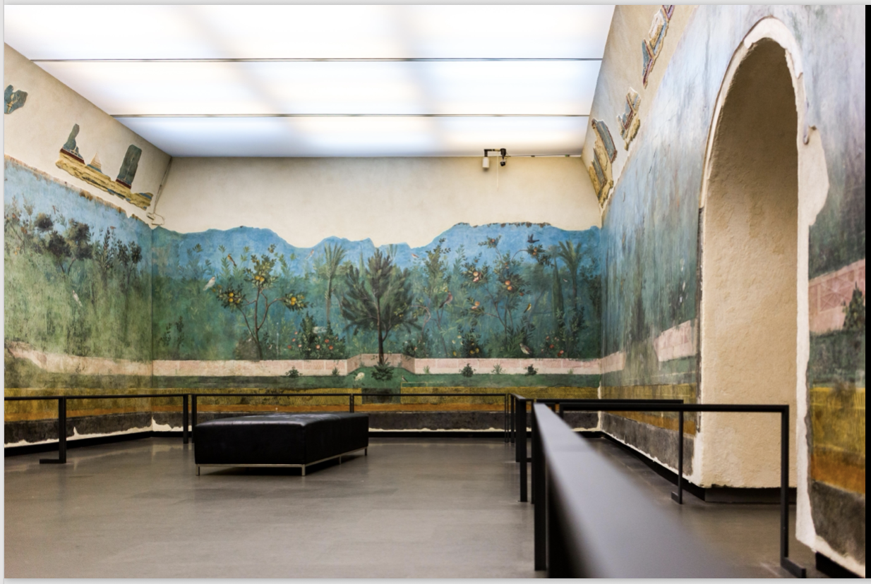 <p>Garden triclinium from the Villa of Livia at Primaporta, </p>