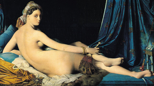 <p>(Neo-Classicism/Romanticism in France), By Jean-Auguste Dominique Ingres, "Grand Odalisque" 1814</p>