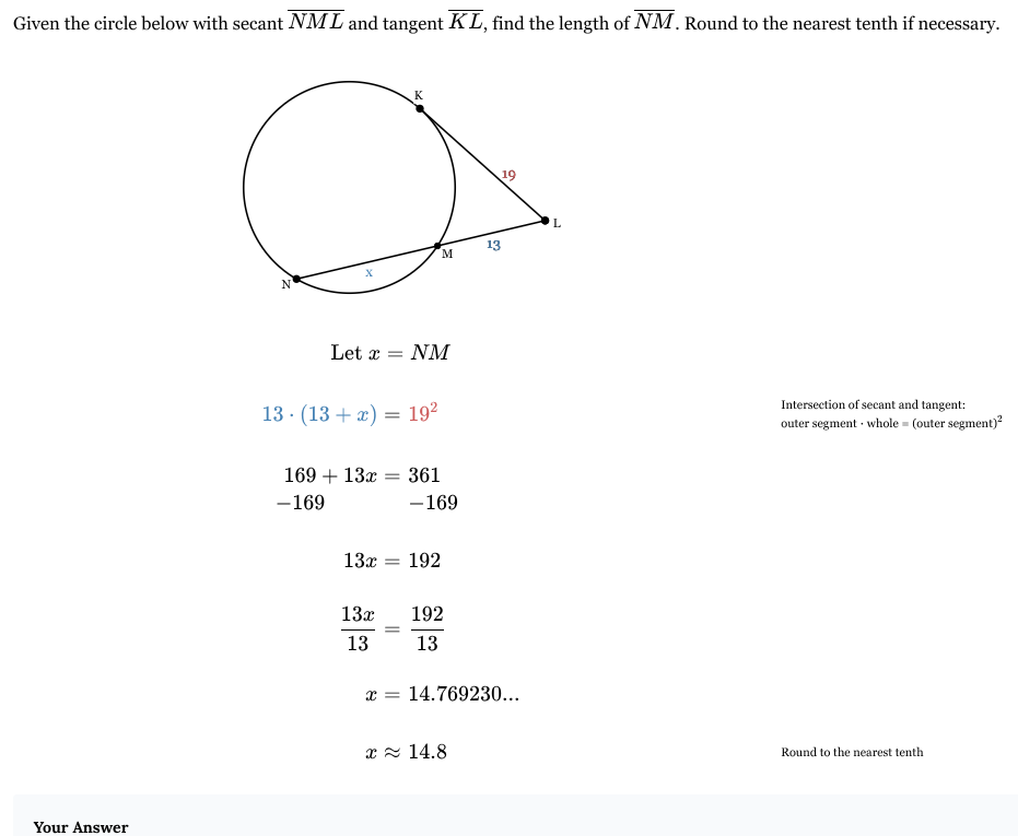 <p><span style="font-family: KaTeX_Main, "Times New Roman", serif; line-height: 1.2; font-size: 1.21em;"><em>x </em>≈ 14.8</span></p>
