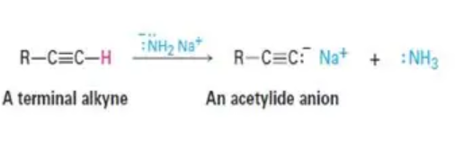 <p></p><p>product: acetylide anion (nucleophile)</p>